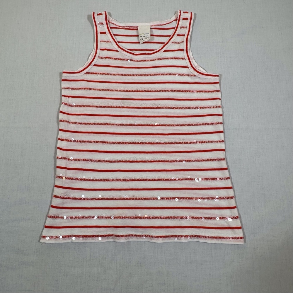 Crewcuts Orange and White Striped Kids Tank Top
